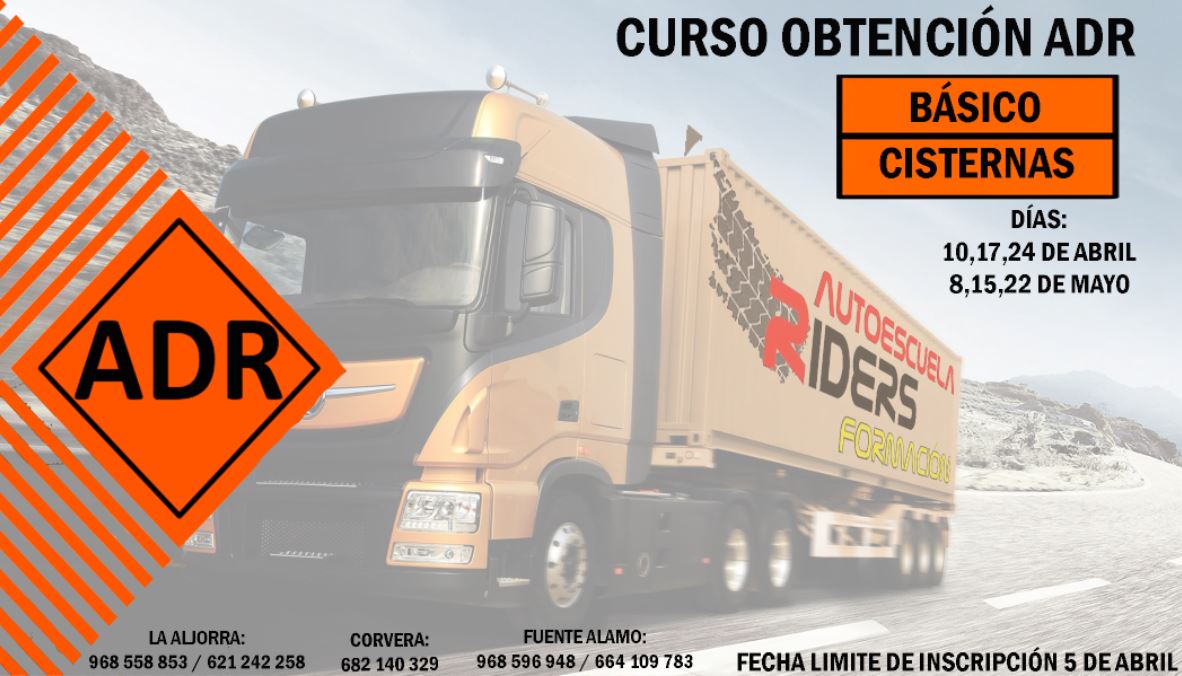 CURSO OBTENCIÓN ADR BASICO + CISTERNAS